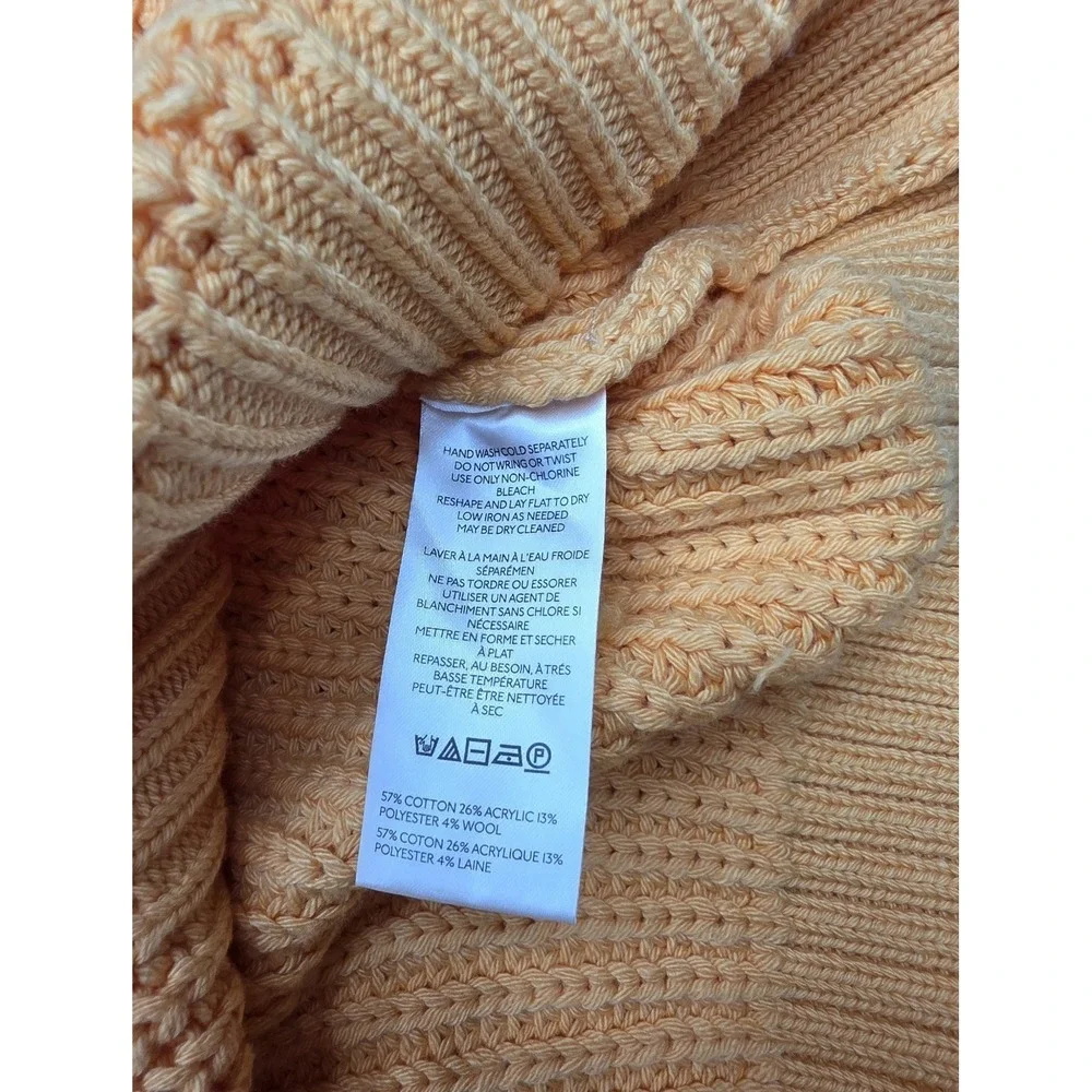 Maeve Anthropologie Orange Chunky Shaker Knit V-Neck Sweater Small NWT